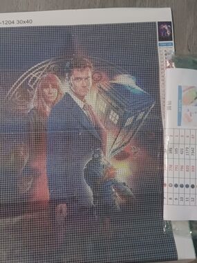 Doctor Who And Donna TARDIS Diamond Art Painting Kit - Multicolor 30x40